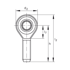 桿端軸承 GAKSL30-PS, 根據 DIN ISO 12 240-4 標準，特種鋼材料，帶左旋外螺紋，免維護