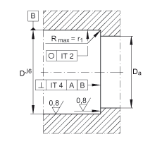 推力角接觸球軸承 7602015-2RS-TVP, 單向，接觸角 a = 60°，限制公差，兩側唇密封