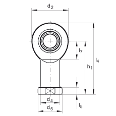 桿端軸承 GIL6-DO, 根據 DIN ISO 12 240-4 標準，帶左旋內螺紋，需維護