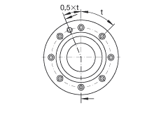 推力角接觸球軸承 ZKLF80165-2Z, 雙向，螺釘安裝，兩側間隙密封