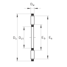 推力滾針和保持架組件 AXK1024, 單向，根據 DIN 5405-2 標準