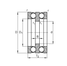 推力深溝球軸承 52206, 根據(jù) DIN 711/ISO 104 標(biāo)準(zhǔn)的主要尺寸，雙向，可分離