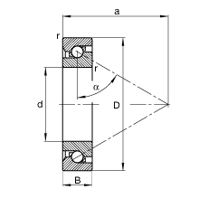 推力角接觸球軸承 BSB035072-T, 單向，接觸角 α = 60°，限制公差