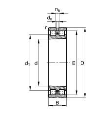 圓柱滾子軸承 NN3076-AS-K-M-SP, 根據(jù) DIN 5412-4 標(biāo)準(zhǔn)的主要尺寸, 非定位軸承, 雙列，帶錐孔，錐度 1:12 ，可分離, 帶保持架，減小的徑向內(nèi)部游隙，限制公差