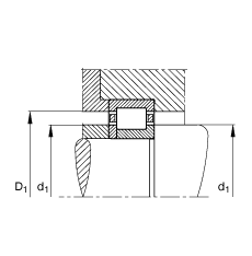 圓柱滾子軸承 NUP2244-EX-M1, 根據(jù) DIN 5412-1 標(biāo)準(zhǔn)的主要尺寸, 定位軸承, 可分離, 帶保持架