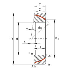 角接觸關(guān)節(jié)軸承 GE65-SW, 根據(jù) DIN ISO 12 240-2 標準，免維護