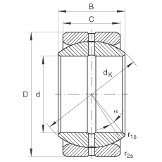 關(guān)節(jié)軸承 GE22-ZO, 根據(jù) DIN ISO 12 240-1 標(biāo)準(zhǔn)，英制尺寸，需維護