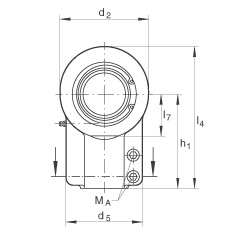 液壓桿端軸承 GIHNRK100-LO, 根據(jù) DIN ISO 12 240-4 標(biāo)準(zhǔn)，帶右旋螺紋夾緊裝置，需維護(hù)