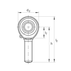 桿端軸承 GAKR20-PB, 根據 DIN ISO 12 240-4 標準，帶右旋外螺紋，需維護