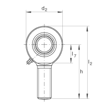 桿端軸承 GAR50-DO-2RS, 根據 DIN ISO 12 240-4 標準，帶右旋外螺紋，需維護，兩側唇密封