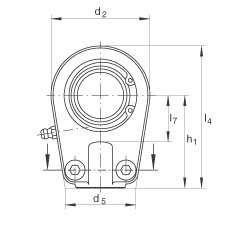 液壓桿端軸承 GIHRK20-DO, 根據(jù) DIN ISO 12 240-4 標(biāo)準(zhǔn)，帶右旋螺紋夾緊裝置，需維護