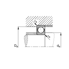 主軸軸承 B7215-C-T-P4S, 調節，成對安裝，接觸角 α = 15°，限制公差