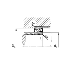 主軸軸承 HSS7000-E-T-P4S, 調(diào)節(jié)，成對(duì)安裝，接觸角 α = 25°，兩側(cè)唇密封，非接觸，限制公差