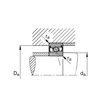 主軸軸承 HCS71903-E-T-P4S, 調節，成對或單元安裝，接觸角 α = 25°，兩側唇密封，非接觸，限制公差