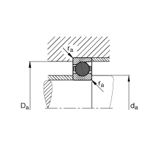 主軸軸承 HCB71907-E-T-P4S, 調節，成對或單元安裝，接觸角 α = 25°，陶瓷球，限制公差