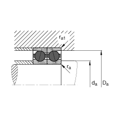 主軸軸承 HCB71907-E-T-P4S, 調節，成對或單元安裝，接觸角 α = 25°，陶瓷球，限制公差