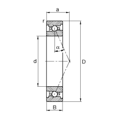 主軸軸承 HS7003-E-T-P4S, 調節，成對或單元安裝，接觸角 α = 25°，限制公差