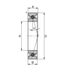 主軸軸承 HC71922-C-T-P4S, 調節，成對或單元安裝，接觸角 α = 15°，陶瓷球，限制公差