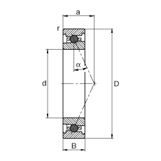 主軸軸承 HC7010-E-T-P4S, 調(diào)節(jié)，成對或單元安裝，接觸角 α = 25°，陶瓷球，限制公差