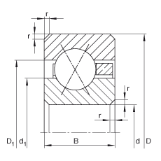 薄截面軸承 CSXC100, 四點接觸球軸承，類型X，運行溫度 -54°C 到 +120°C