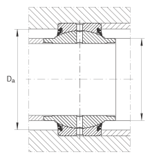 關(guān)節(jié)軸承 GE20-HO-2RS, 根據(jù) DIN ISO 12 240-1 標(biāo)準(zhǔn), 需維護，兩側(cè)唇密封