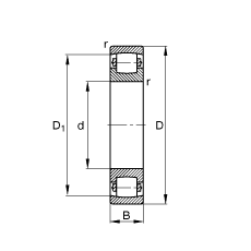 鼓形滾子軸承 20224-MB, 根據(jù) DIN 635-1 標(biāo)準(zhǔn)的主要尺寸