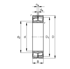 調(diào)心滾子軸承 22236-E1, 根據(jù) DIN 635-2 標準的主要尺寸