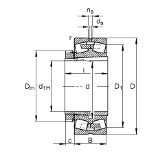 調心滾子軸承 22248-B-K-MB + H3148X, 根據 DIN 635-2 標準的主要尺寸, 帶錐孔和緊定套